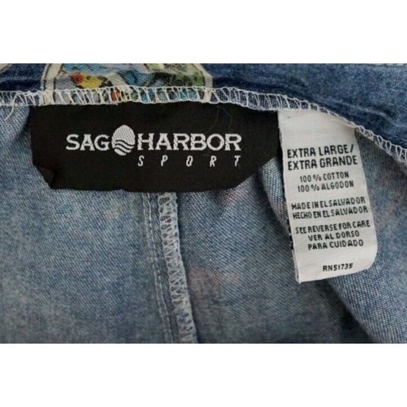 Vintage 1990s Sag Harbor Sport Travel‎ Print Denim Pants Size XL 100% Cotton - Picture 7 of 7